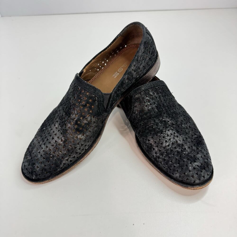 H.S. Trask Loafers Women's Size 7.5 M Slip On Black Shimmer Perforated